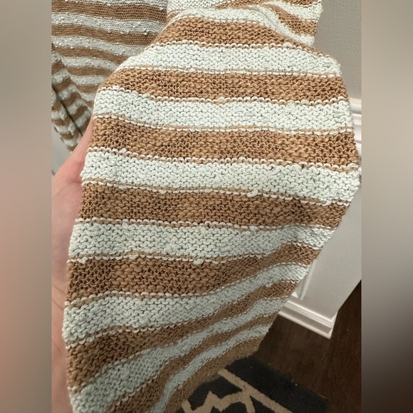 FREE PEOPLE Sweater Dress Women's Counting Stripe Swing Tunic Camel Mint Sz S - Picture 5 of 14